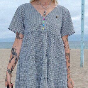 Teddy Fresh - Gingham Button Dress - Size XS
